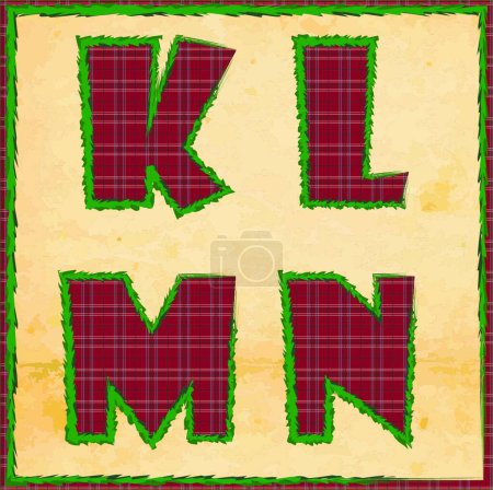 Illustration for Christmas letters klmn vector illustration - Royalty Free Image