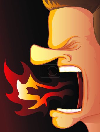 Téléchargez les illustrations : Breathing Fire, graphic vector illustration - en licence libre de droit