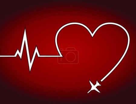 Illustration for Heart the plane icon for web, vector illustration - Royalty Free Image