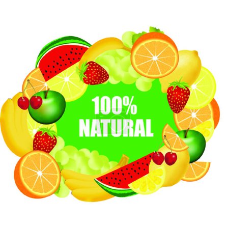 Ilustración de Fruits background, graphic vector illustration - Imagen libre de derechos