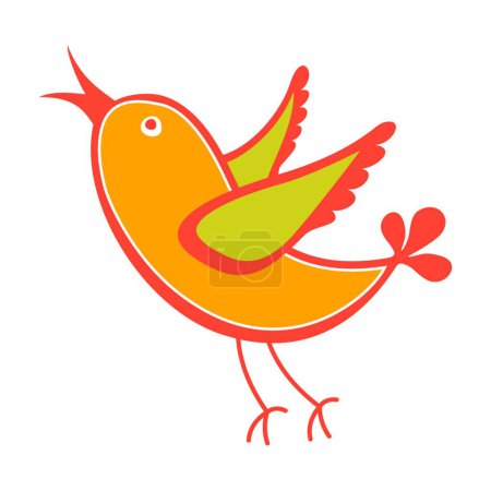 Téléchargez les illustrations : Oiseau, illustration vectorielle simple - en licence libre de droit