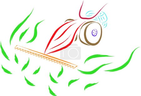 Illustration for Lawn mower, vector illustration simple design - Royalty Free Image