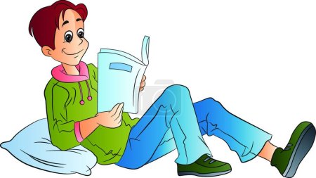 Illustration for Man Reading a Book, illustration - Royalty Free Image