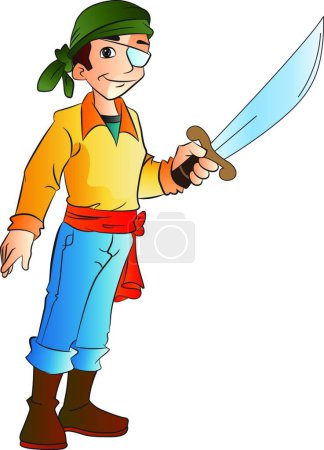 Illustration for Young Pirate,  vector illustration - Royalty Free Image