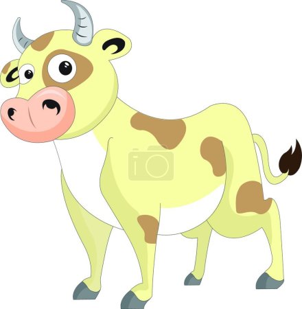 Illustration for Cute cow,  vector illustration - Royalty Free Image