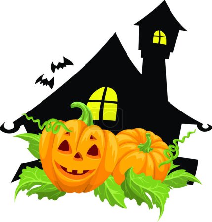 Illustration for Halloween house,  vector illustration - Royalty Free Image
