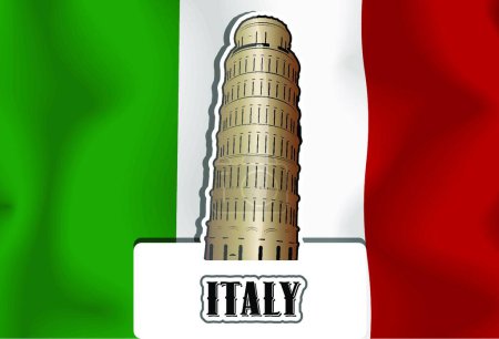 Téléchargez les illustrations : Italie Illustration vectorielle tour Pise - en licence libre de droit