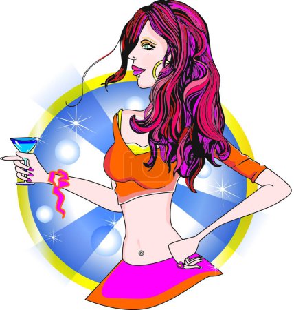 Téléchargez les illustrations : Illustration vectorielle Party Girl - en licence libre de droit