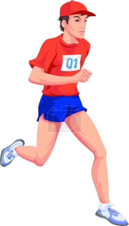 Illustration for Man, Running, Color Illustration - Royalty Free Image