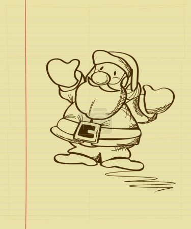 Téléchargez les illustrations : Santa doodle, graphic vector illustration - en licence libre de droit