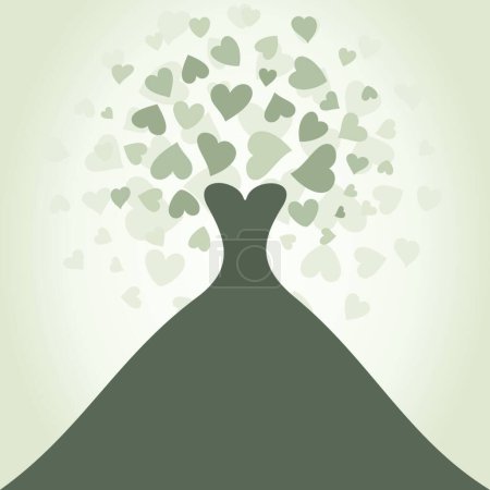 Téléchargez les illustrations : Robe de mariée, illustration vectorielle design simple - en licence libre de droit