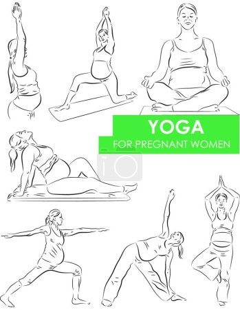 Illustration for Yoga for pregnant, vector illustration simple design - Royalty Free Image