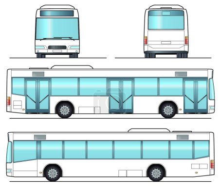 Téléchargez les illustrations : Modèle de bus public, illustration vectorielle conception simple - en licence libre de droit