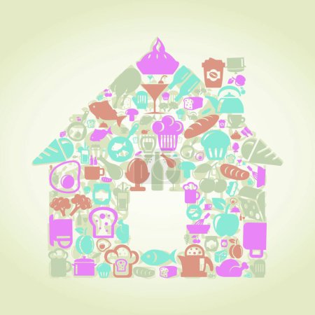 Illustration for Food the house, vector illustration simple design - Royalty Free Image