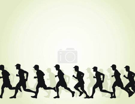Illustration for Running people, vector illustration simple design - Royalty Free Image