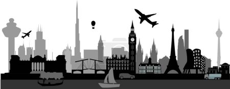 Ilustración de Viaje alrededor del mundo, ilustración vectorial diseño simple - Imagen libre de derechos