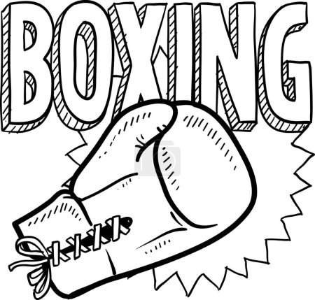 Ilustración de Boceto de boxeo, ilustración vectorial diseño simple - Imagen libre de derechos