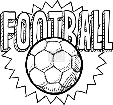 Illustration for Football soccer sketch, vector illustration simple design - Royalty Free Image