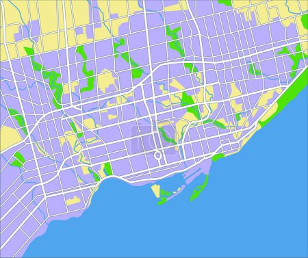 Ilustración de Toronto mapa, vector ilustración diseño simple - Imagen libre de derechos