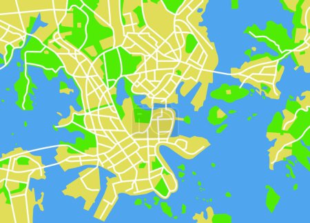 Ilustración de Helsinki mapa, vector ilustración diseño simple - Imagen libre de derechos