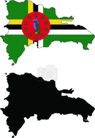 Ilustración de Dominica, ilustración vectorial diseño simple - Imagen libre de derechos