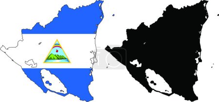 Téléchargez les illustrations : Nicaragua, illustration vectorielle design simple - en licence libre de droit