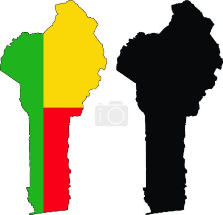 Ilustración de Mapa de Benin, ilustración vectorial diseño simple - Imagen libre de derechos