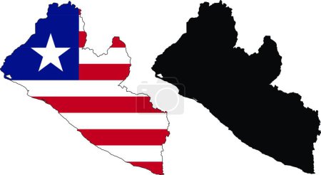 Ilustración de Liberia mapa, vector ilustración diseño simple - Imagen libre de derechos