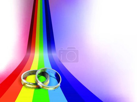 Illustration for Wedding rings, vector illustration simple design - Royalty Free Image