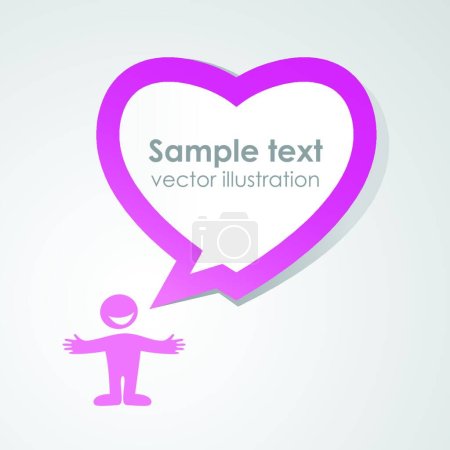 Téléchargez les illustrations : Love-speech-bubble, illustration vectorielle design simple - en licence libre de droit