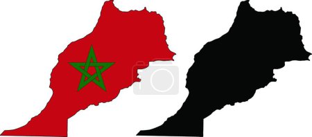 Ilustración de Marruecos mapa, vector ilustración diseño simple - Imagen libre de derechos