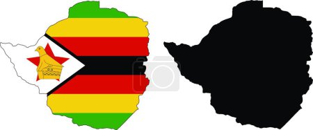 Ilustración de Zimbabwe mapa, vector ilustración diseño simple - Imagen libre de derechos
