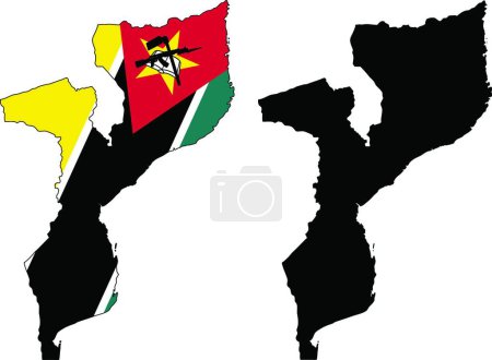 Ilustración de Mozambique mapa, vector ilustración diseño simple - Imagen libre de derechos