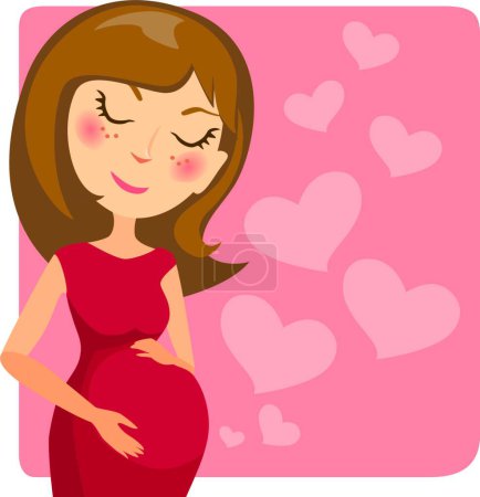 Ilustración de Embarazo, ilustración vectorial diseño simple - Imagen libre de derechos