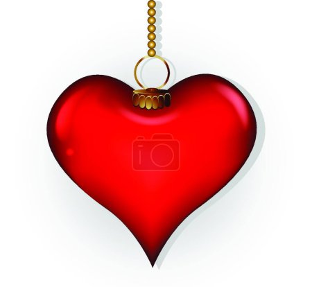 Illustration for Red heart, vector illustration simple design - Royalty Free Image