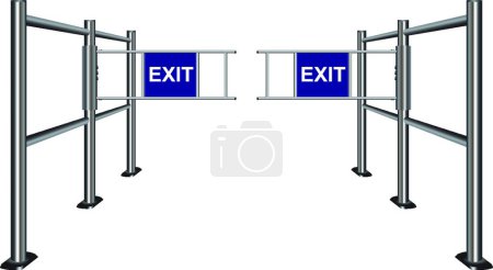 Illustration for Turnstile pointing exit, vector illustration simple design - Royalty Free Image