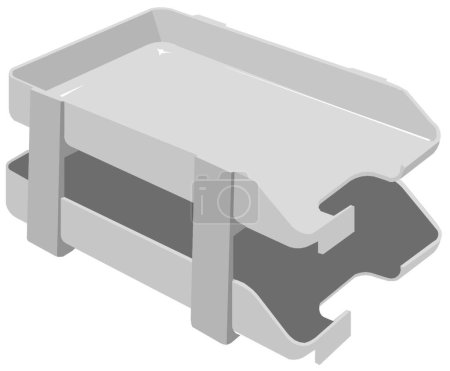 Ilustración de Bandeja de papel gris, ilustración vectorial diseño simple - Imagen libre de derechos