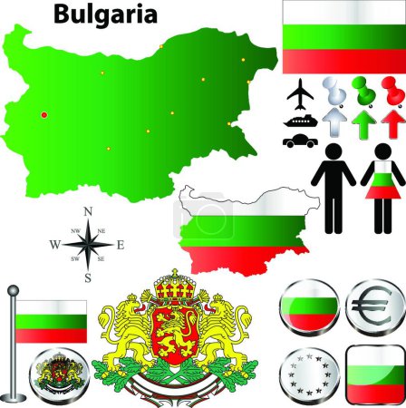 Illustration for Bulgaria map, web simple illustration - Royalty Free Image