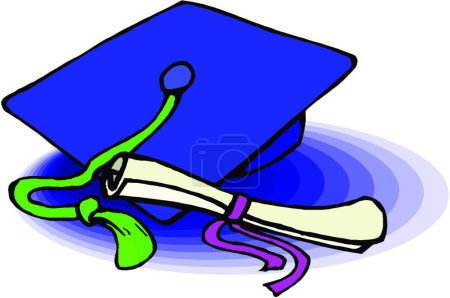 Illustration for Graduation cap and diploma - Royalty Free Image