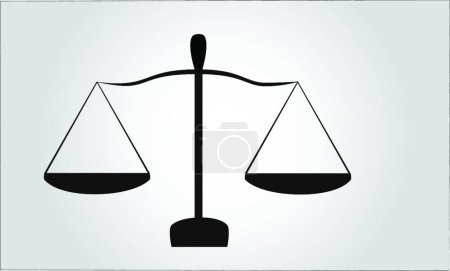 Illustration for Legal scales black silhouette - Royalty Free Image