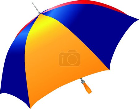 Téléchargez les illustrations : Parapluie multicolore, illustration vectorielle design simple - en licence libre de droit