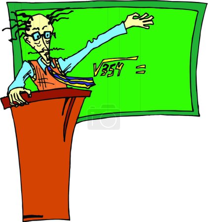 Ilustración de Personaje del profesor, ilustración vectorial - Imagen libre de derechos