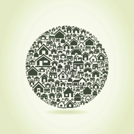 Illustration for House a sphere icon for web, vector illustration - Royalty Free Image