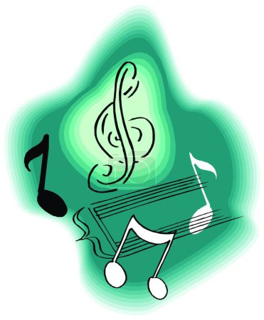 Téléchargez les illustrations : Symboles musicaux illustration vectorielle - en licence libre de droit