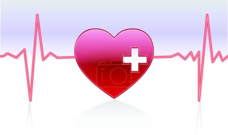 Téléchargez les illustrations : "Battements cardiaques d'un cœur sain" - en licence libre de droit