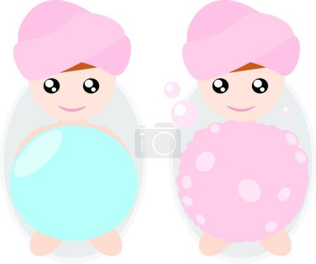 Illustration for Woman in the bath modern vector illustration - Royalty Free Image