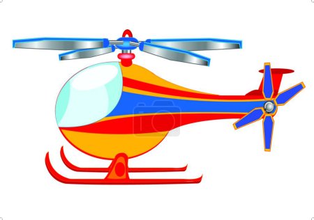 Illustration for Illustration of the cartoon helicopter - Royalty Free Image