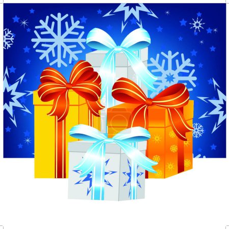 Illustration for Much gifts to holiday modern vector illustration - Royalty Free Image