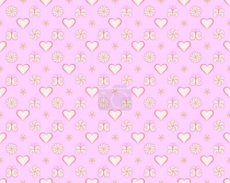 Illustration for Pink valentines day card, background template for copy space - Royalty Free Image