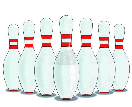 Illustration for Ten Pins, graphic vector illustration - Royalty Free Image